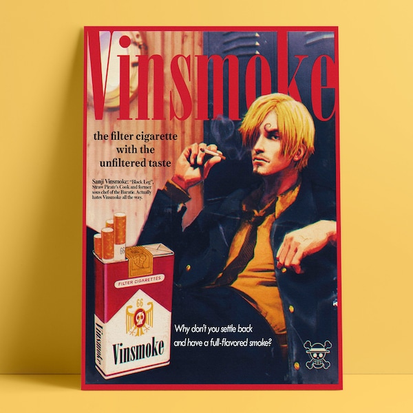 Pirate Cigarettes - Vintage Pirate Anime Poster