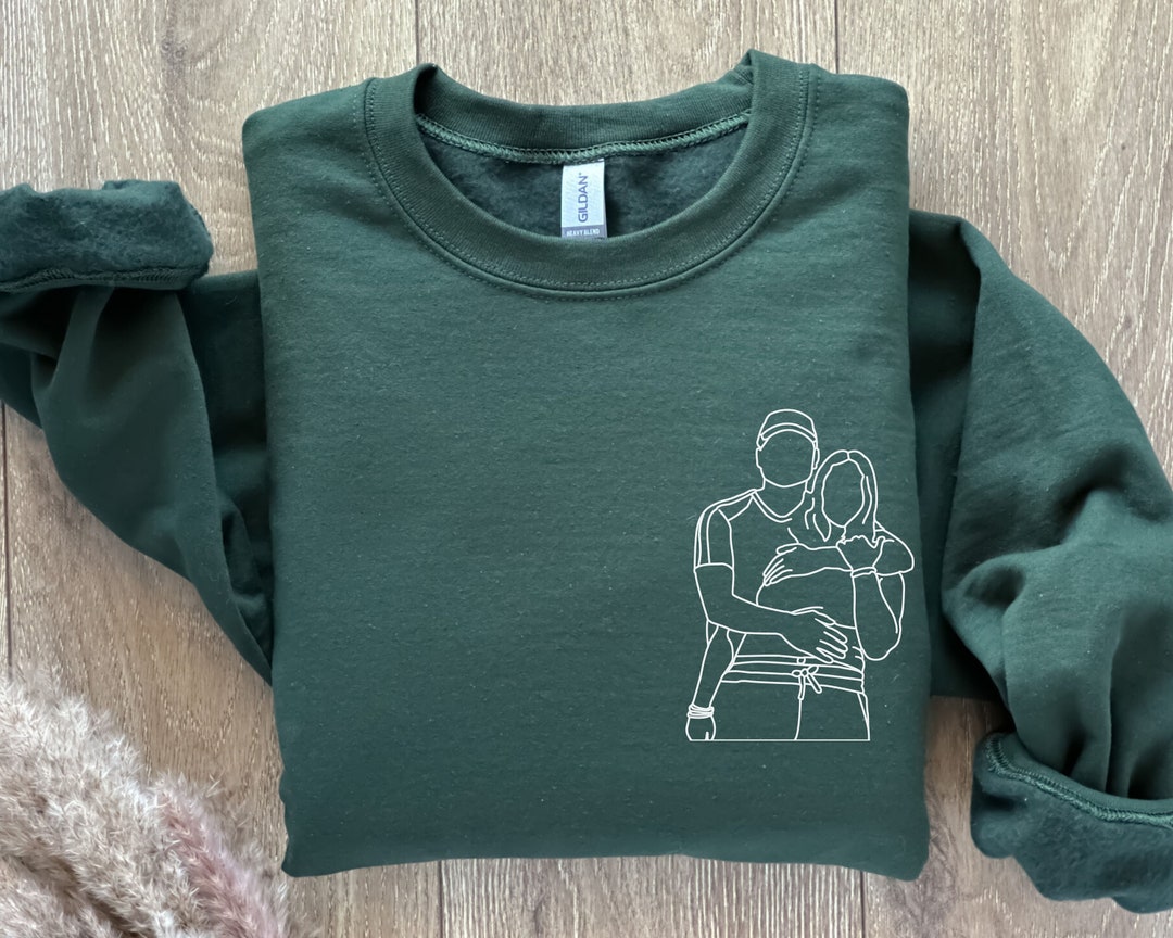 Custom Photo Outline Sweatshirt Line Art Sweatshirt Line Art - Etsy