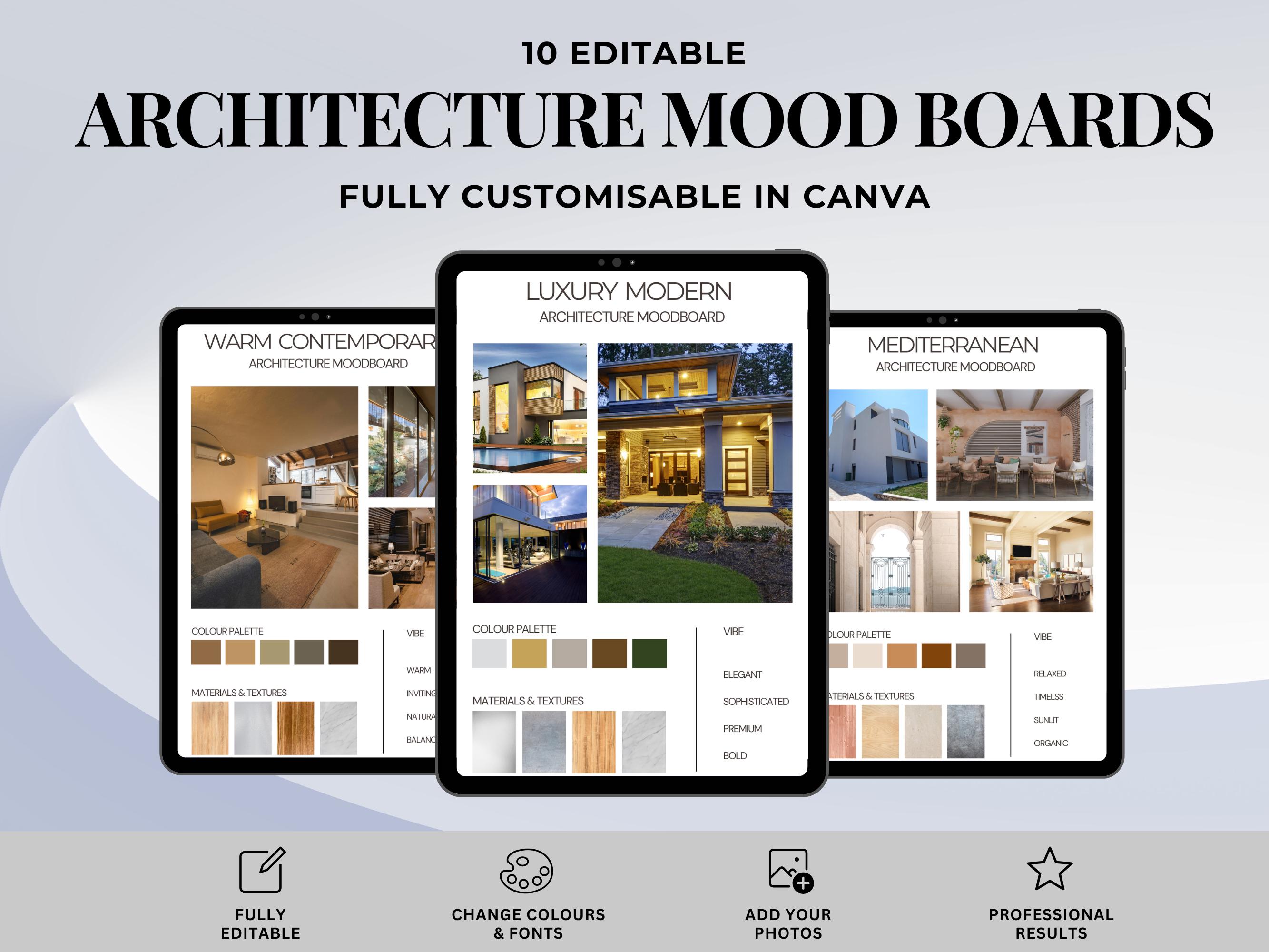 10 Editable Canva Mood Board Templates for Interior Design ...