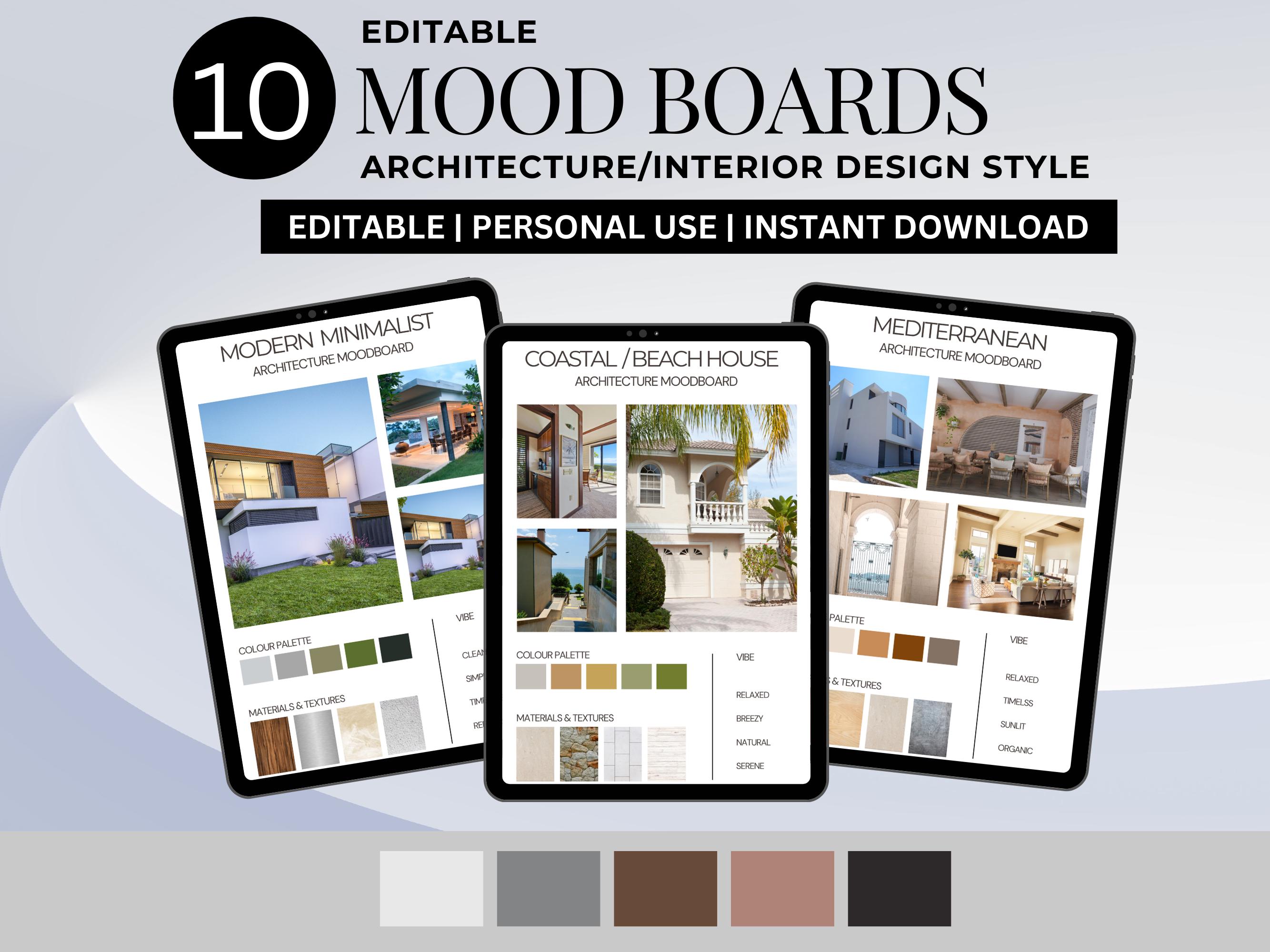 10 Editable Canva Mood Board Templates for Interior Design ...