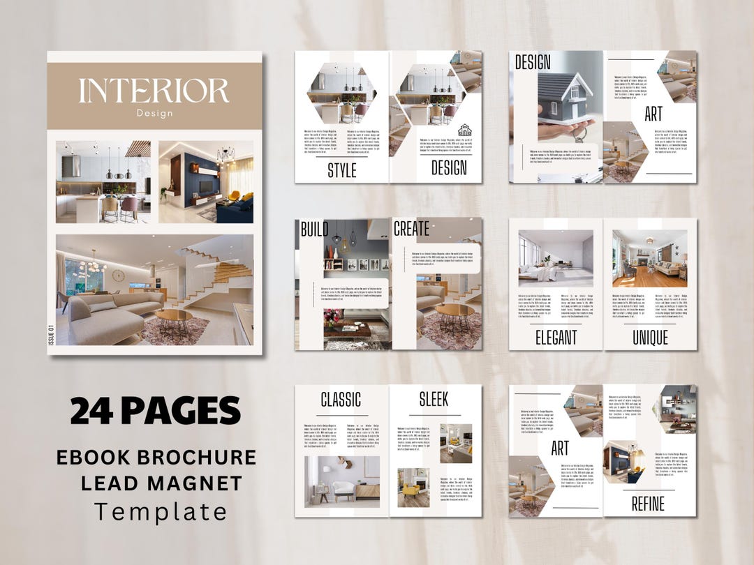 Interior Design Magazine Template: Ebook, Lead Magnet, Business ...