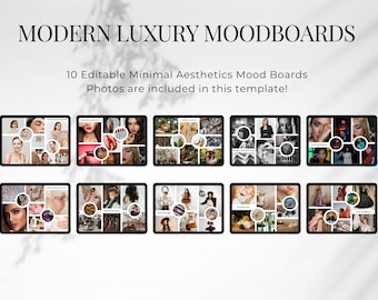 Luxury Mood Board Canva Template | Modern Interior Design Board | Editable Client Presentation Template | Branding Moodboard Kit | 10 boards