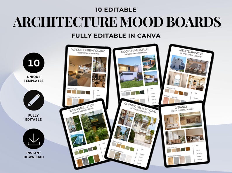 10 Editable Canva Mood Board Templates for Interior Design ...