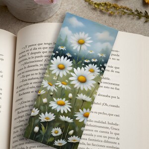Bookmark, Flower Bookmark, Paper bookmark, Daisies, artwork bookmark, Bookmark gift, 6 inch bookmark, Daisy Bookmark, Gift Bookmark