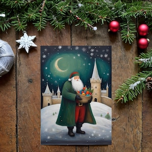 Santa Christmas Card, Vintage looking Santa, Christmas card, Santa card, digital download Christmas card, digital download, Vintage card