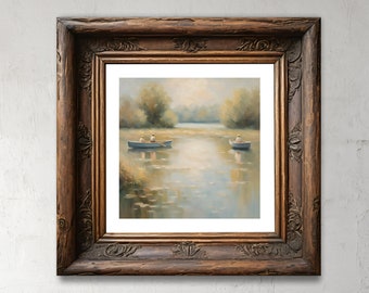 Giclee Art Print, 8x8 Druck, nostalgischer Druck, Quadratischer Druck, Giclée Druck, Vintage Dekor, Ölmalerei Stil Kunst, 12x12 Druck, Home Decor