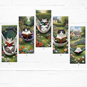 Cat Bookmarks, Cats, Bookmarks, Bookmark gifts, Book accessories, Gift for her, Cat artwork, gift for readers, gift for cat lovers, bookmark