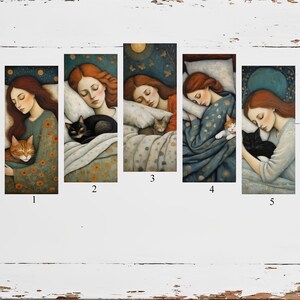 Cat Bookmarks, Set of 5 Bookmarks, Cats, Bookmark, Bookmark gifts, Book accessories, Gift for her, Cat artwork, Colorful bookmark