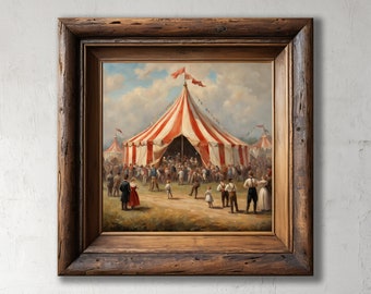 Impression de cirque, Art du cirque, Impression nostalgique, impression 8x8, Impression carrée, Impression Giclee, décor vintage, Impression d’art de cirque, impression d’art 12x12, Cirque