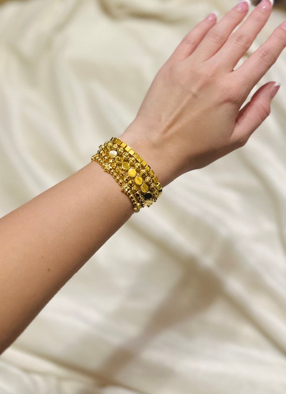Empilement de 5 bracelets en or Everyday Etsy France