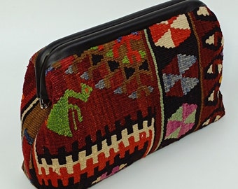 Pochette Kilim, sac de soirée Kilim vintage, sac à main Kilim tissé à la main, style bohème, sac Kilim, style occidental