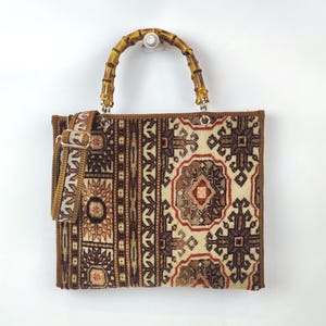 Briefcase, Original Vintage Handknotted carpet Adjustable strap Crossbody Bag, Rug Laptop bag, One of a kind vintage carpet bag