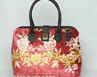 Vintage Turkish Velvet Bag: Floral Ethnic Boho Purse