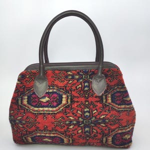 Original Carpet Bag, Handknotted Vintage Carpet Top handle Bag, One of a kind carpet bag, Handcrafted bag, Bohemian carpet bag, Carpet purse