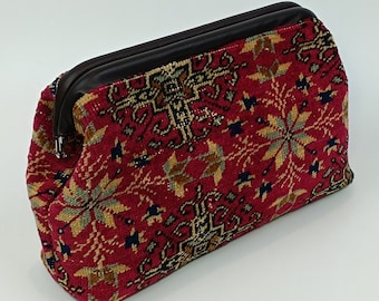 pochette en tapis vintage, sac à main en tapis turc, sac de soirée, style bohème