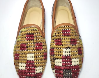 Mocassini Kilim turchi vintage 36 EU/ 6 US/ 4 UK: scarpe da donna artigianali
