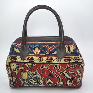 Original Carpet Bag, Handknotted Vintage Carpet Top handle Bag, One of a kind carpet bag, Handcrafted bag, Bohemian carpet bag, Carpet purse