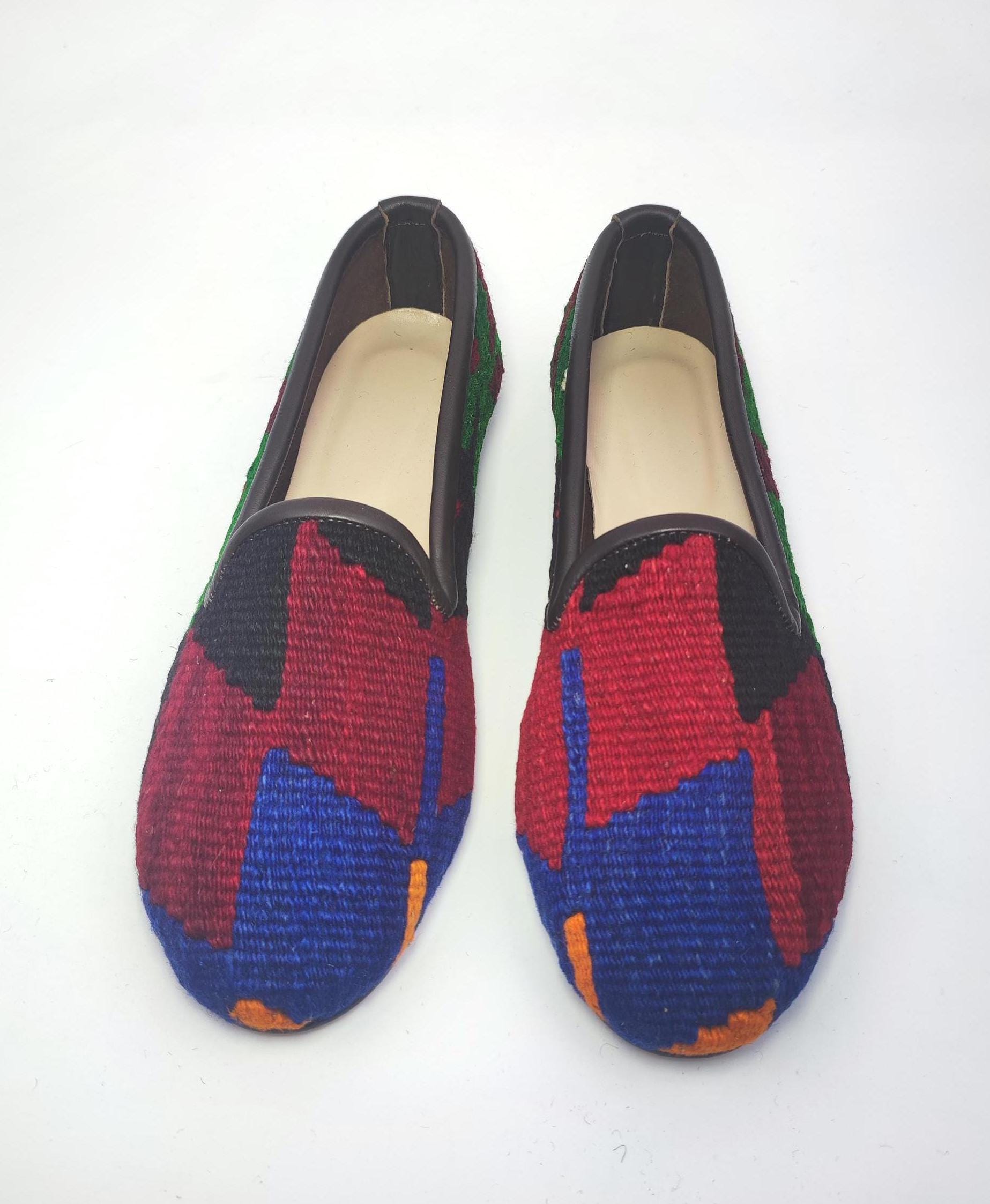 洋書 10%OFF: The Beauty of the Orient 40EU(10US) Women Kilim Shoes, Women Handwoven Vintage Kilim