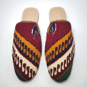 40EU(10US Women&#39;s  Kilim Shoes, Original Kilim Shoes, Handcrafted  kilim Mule, Kilim Outdoor İndoor Slides, One of a kind  kilim Slides