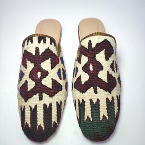 42EU(12US) Women Kilim Mule, One of a kind Vintage Kilim Slipper, Boho Chic, Kilim Slides