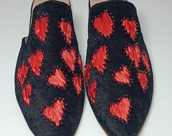 Handcrafted Velvet Mules: Silk Ribbon Embroidered Slippers