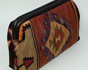 Pochette Kilim, sac à main Kilim vintage, sac de soirée Kilim, sac à main unique en son genre, sac à main bohème, style occidental