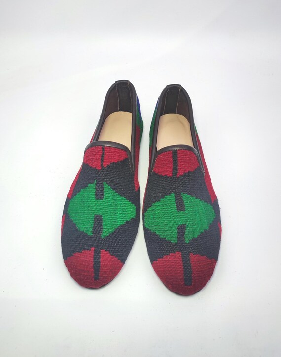 Men’s Size 44, Jewel tone Turkish Kilim Loafers Turkish Kilim Loafers - The J. Peterman Company main image 4