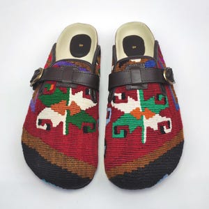 45EU/12US/11UK Men kilim Clogs, Handwoven Vintage Kilim Clogs, Soft İnsole Kilim Clogs, One of a Kind Kilim Clogs, Bohemian Chic, Comfy Clog