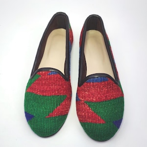 37EU/7US/5UK Women shoes, Original Turkish Kilim Shoes, Ethnic Shoes, One of a kind kilim loafer, Kilim slip ons, Handcrafted Kilim Shoes