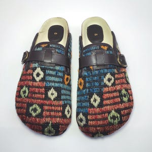 44EU/ 11US/ 10UK Men kilim Clogs, Handwoven Vintage Kilim Clogs, light weight foam sole clogs, One of a Kind Kilim Clogs, Comfy Clogs