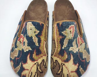 46EU/13US/12UK Vintage Carpet Clogs: Men's Turkish Slippers