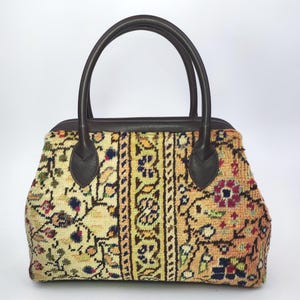 Original Carpet Bag, Handknotted Vintage Carpet Top handle Bag, One of a kind carpet bag, Handcrafted bag, Bohemian carpet bag, Carpet purse