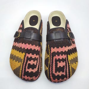 46EU/13US/12UK Men kilim Clogs, Handwoven Vintage Kilim Clogs, Soft İnsole Kilim Clogs, One of a Kind Kilim Clogs, Bohemian Chic, Comfy Clog