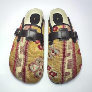 43EU/10US/9UK Men Original Kilim Clogs, Original Handwoven vintage Kilim Clogs, Light weight foam sole, One of a Kind carpet Mule