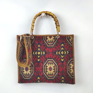 Briefcase, Original Vintage Handknotted carpet Adjustable strap Crossbody Bag, Rug Laptop bag, One of a kind vintage carpet bag