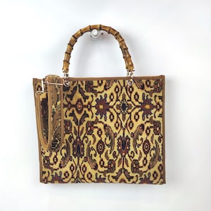 Briefcase, Original Vintage Handknotted carpet Adjustable strap Crossbody Bag, Rug Laptop bag, One of a kind vintage carpet bag