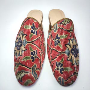 46EU/13US/12UK Men Vintage Carpet Mules, handmade Carpet shoes, One of a kind Mules