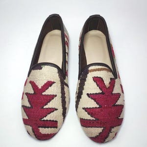 38EU/8US/6UK Women Original Kilim shoes, Women Handwoven vintage Kilim Shoes, One of a Kind Kilim Loafer, Kilim shoes with leather trim