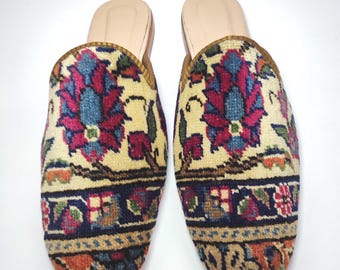 45EU/12US/11UK Men Original carpet Shoes, One of a kind men carpet Mules, Handcarfted Slides