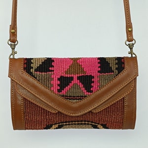 Cartera de mujer, Cartera kilim vintage hecha a mano, Bolso bandolera, Cartera única en su tipo, Estilo Boho, Cartera hecha a mano, Regalo para ella