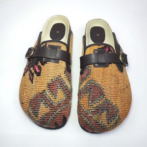 43EU/10US/9UK Men Original Kilim Clogs, Original Handwoven vintage Kilim Clogs, Light weight foam sole, One of a Kind carpet Mule