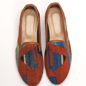 39EU(9US)Women Kilim shoes, Vintage Kilim Ioafer, Turkish Kilim shoes, One of a kind Kilim Loafer, Kilim slip ons