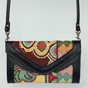 Frauen Geldbörse, Gobelin Umhängetasche, Boho Stil, handgefertigte Geldbörse