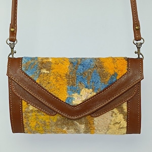 Carteira feminina, bolsa crossbody, carteira única, carteira de veludo, carteira de couro, carteira Boho, carteira de couro artesanal