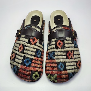 45EU/ 12US/ 11UK Men kilim Clogs, Handwoven Vintage Kilim Clogs, light weight foam sole, One of a Kind Kilim Clogs, Comfy Clogs