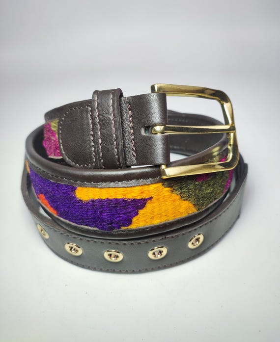 90cm 36 nch Belt One of a Kind Vintage Turkish Kilim Belt Boho Belt Dark Brown Leather Kilim Belt Women s Belt Men s Belt Boho Belt Etsy