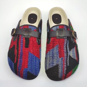 47EU/14US/13UK Men kilim Clogs, Handwoven Vintage Kilim Clogs, Soft İnsole Kilim Clogs, One of a Kind Kilim Clogs, Bohemian Chic, Comfy Clog