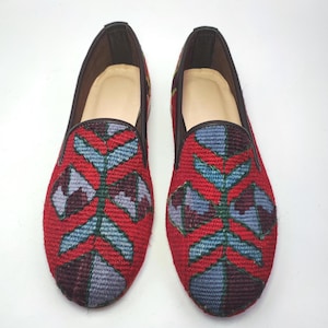 38EU/8US/6UK Women Kilim shoes, Original Vintage Kilim Ioafer, Turkish Kilim shoes, One of a kind Kilim Loafer, Kilim slip ons