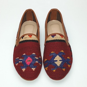37EU(7US)Women Kilim shoes, Traditional Turkish vintage Kilim Shoes, handcrafted Shoes, Vintage Kilim Shoes