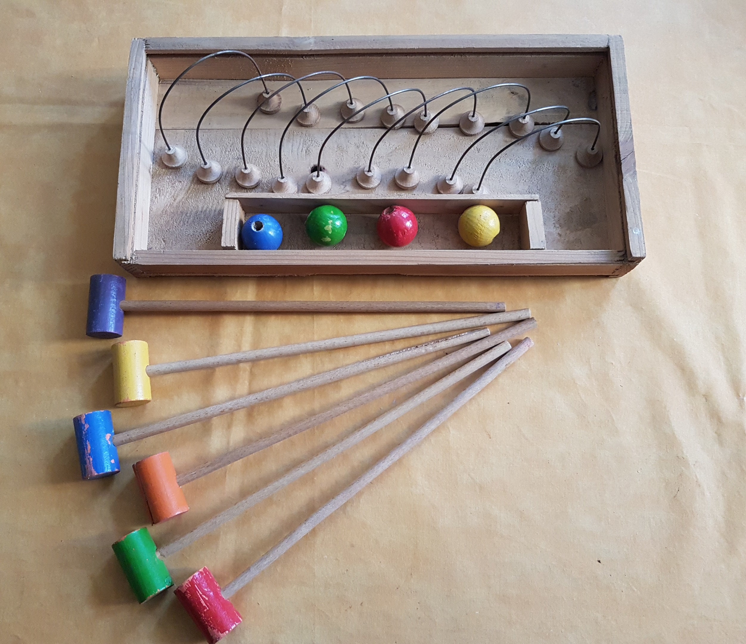 Jeu De Croquet De Salon Ancien - France - Édition Vintage